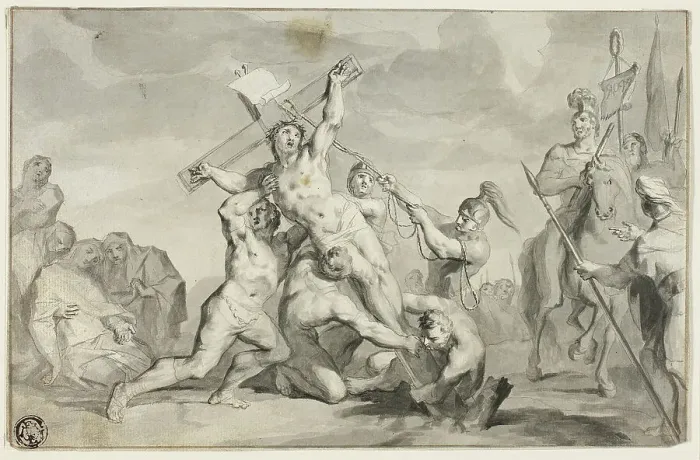 Framed Print : The Raising of the Cross, n.d. Creator: Ottmar Elliger, the younger Framed Print : The Raising of the Cross, n.d. Creator: Ottmar Elliger, the younger