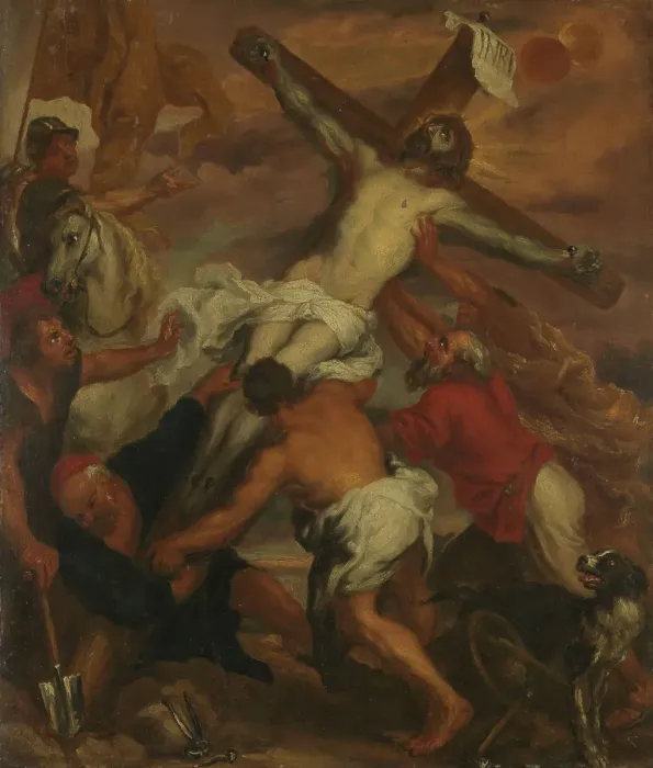 Framed Print : The Raising of the Cross, probably last half of 17th century. Creator: Unknown Framed Print : The Raising of the Cross, probably last half of 17th century. Creator: Unknown