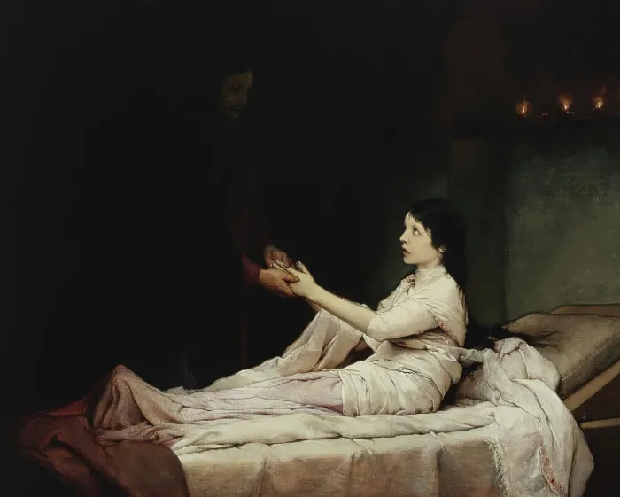 Framed Print : The Raising of the Daughter of Jairus, 1881. Creator: Gabriel Max Framed Print : The Raising of the Daughter of Jairus, 1881. Creator: Gabriel Max
