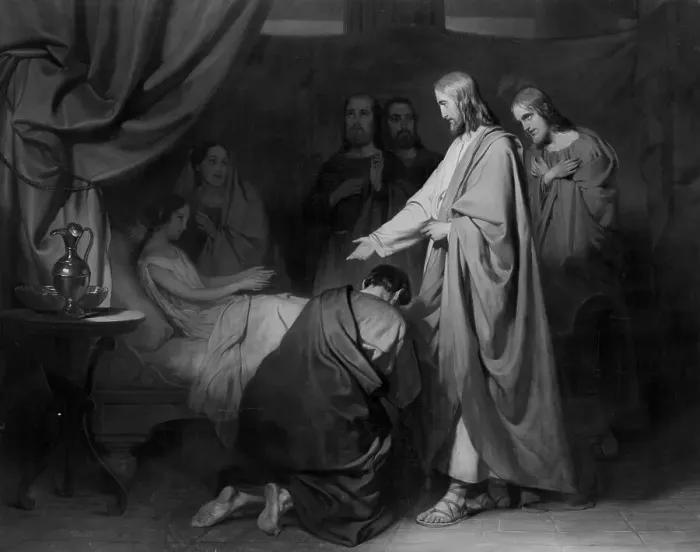 Framed Print : The Raising of Jairus Daughter, 1830-1849. Creator: Willem Hendrik Schmidt Framed Print : The Raising of Jairus Daughter, 1830-1849. Creator: Willem Hendrik Schmidt