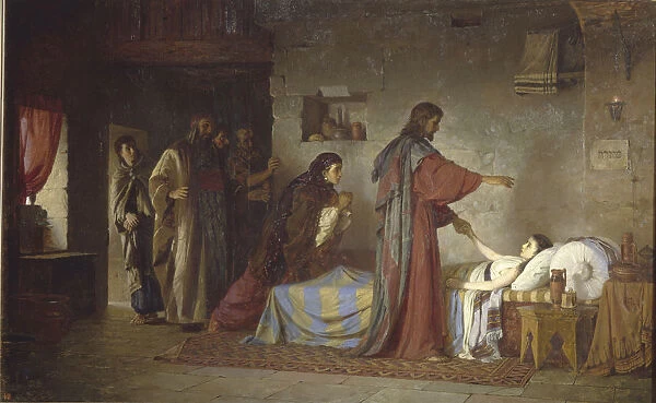 Raising of Jairus Daughter, 1871. Artist: Polenov, Vasili Dmitrievich (1844-1927)