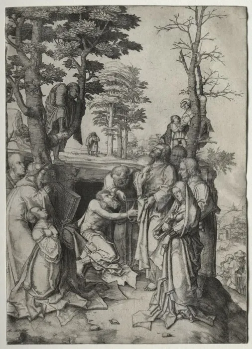 Framed Print : The Raising of Lazarus, by 1508. Creator: Lucas van Leyden (Dutch, 1494-1533) Framed Print : The Raising of Lazarus, by 1508. Creator: Lucas van Leyden (Dutch, 1494-1533)