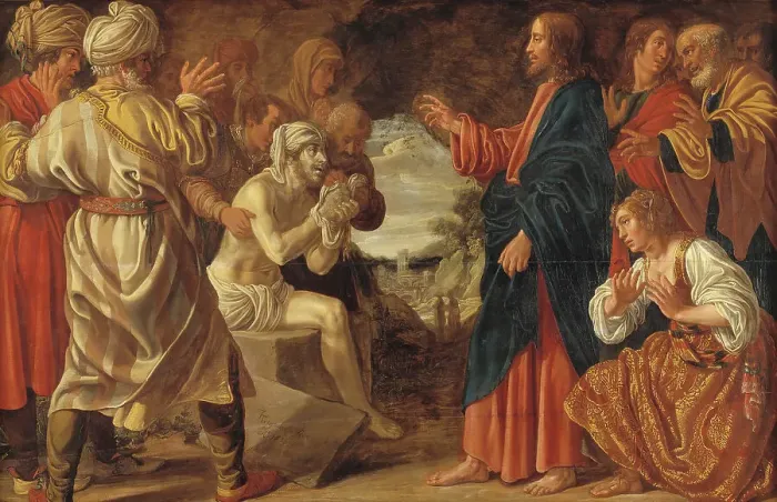Framed Print : The Raising of Lazarus, 1615. Creator: Jan Tengnagel Framed Print : The Raising of Lazarus, 1615. Creator: Jan Tengnagel