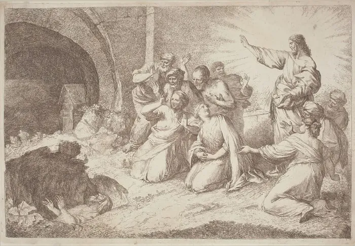 Framed Print : The Raising of Lazarus, 1758 / 1759. Creator: Gaetano Gherardo Zompini Framed Print : The Raising of Lazarus, 1758 / 1759. Creator: Gaetano Gherardo Zompini