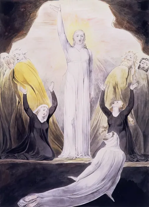 Framed Print : The Raising of Lazarus, 1800. Creator: William Blake Framed Print : The Raising of Lazarus, 1800. Creator: William Blake
