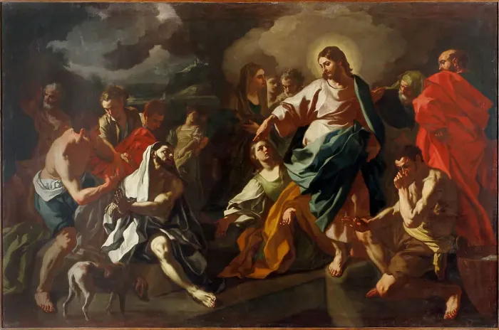 Framed Print : The Raising of Lazarus, c. 1725. Creator: De Mura, Francesco (1696-1782) Framed Print : The Raising of Lazarus, c. 1725. Creator: De Mura, Francesco (1696-1782)