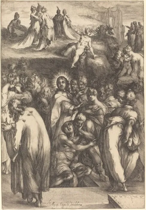 Framed Print : The Raising of Lazarus. Creator: Jacques Bellange Framed Print : The Raising of Lazarus. Creator: Jacques Bellange