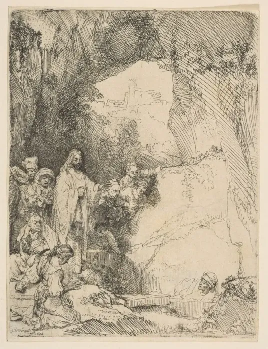Framed Print : The Raising of Lazarus, small plate, 1642. Creator: Rembrandt Harmensz van Rijn Framed Print : The Raising of Lazarus, small plate, 1642. Creator: Rembrandt Harmensz van Rijn
