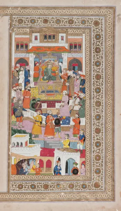 Framed Print : Raja with Courtiers, 17th century. Creator: Unknown Framed Print : Raja with Courtiers, 17th century. Creator: Unknown