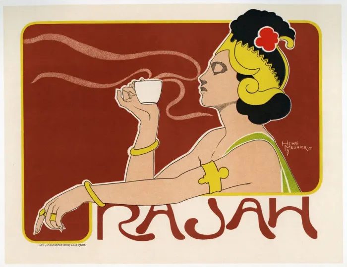 Framed Print : Rajah Coffee (Poster), 1897. Artist: Meunier, Henri (1873-1922) Framed Print : Rajah Coffee (Poster), 1897. Artist: Meunier, Henri (1873-1922)