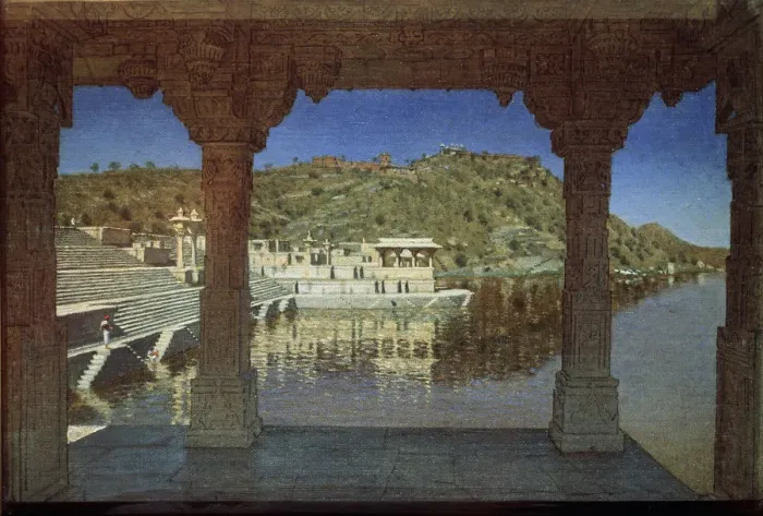 Framed Print : Rajasthan. At the Lake in Udaipur, 1874. Artist: Vereshchagin, Vasili Vasilyevich (1842-1904) Framed Print : Rajasthan. At the Lake in Udaipur, 1874. Artist: Vereshchagin, Vasili Vasilyevich (1842-1904)