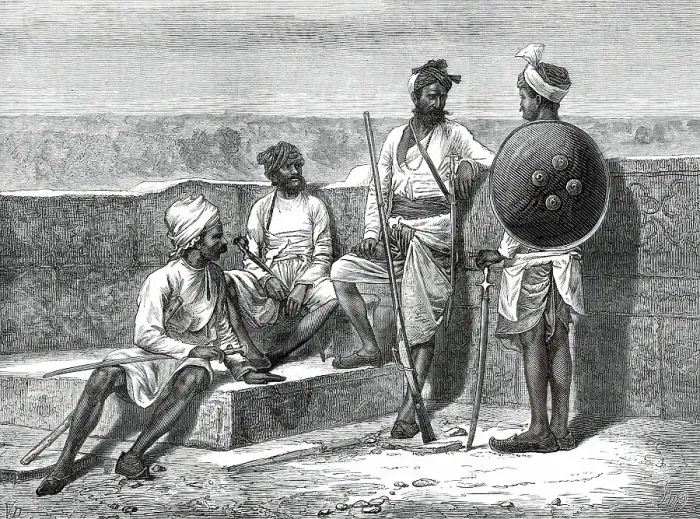 Framed Print : Rajpoots in their ordinary attire, 1876. Creator: Unknown Framed Print : Rajpoots in their ordinary attire, 1876. Creator: Unknown