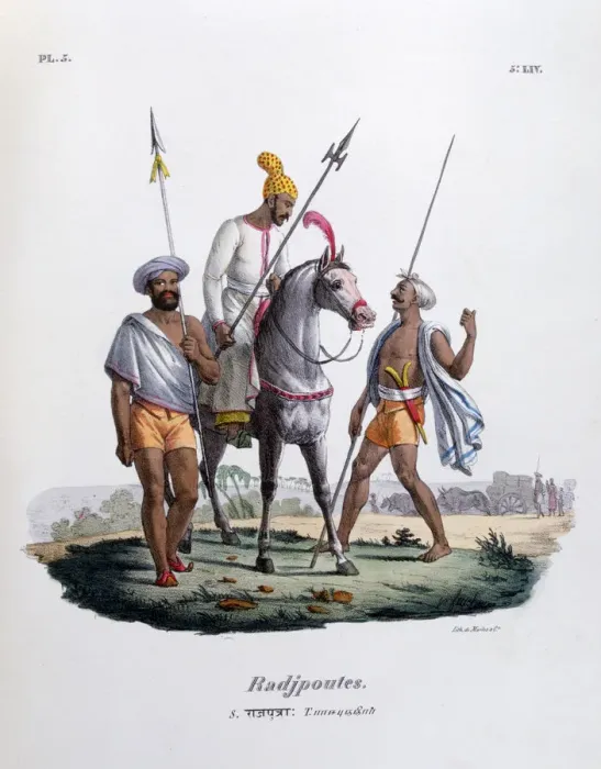 Framed Print : Rajputs, 1828. Artist: Marlet et Cie Framed Print : Rajputs, 1828. Artist: Marlet et Cie