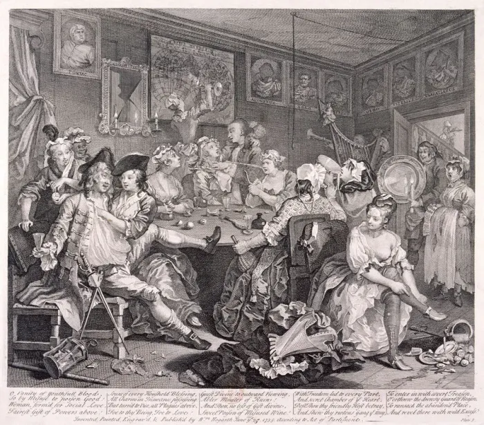 Framed Print : A Rakes Progress, 1735, plate III of VIII. Artist: William Hogarth Framed Print : A Rakes Progress, 1735, plate III of VIII. Artist: William Hogarth