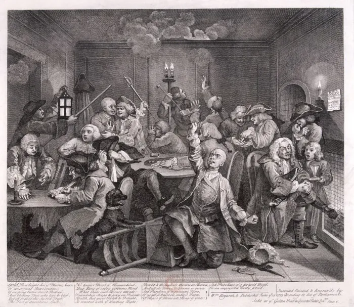 Framed Print : A Rakes Progress, 1735; plate VI of VIII. Artist: William Hogarth Framed Print : A Rakes Progress, 1735; plate VI of VIII. Artist: William Hogarth