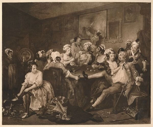 A Rakes Progress - 3: The The Orgy, 1733. Artist: William Hogarth