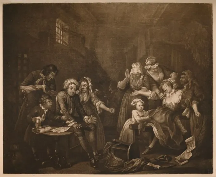 Framed Print : A Rakes Progress - 7: Fleet Prison, 1733. Artist: William Hogarth Framed Print : A Rakes Progress - 7: Fleet Prison, 1733. Artist: William Hogarth