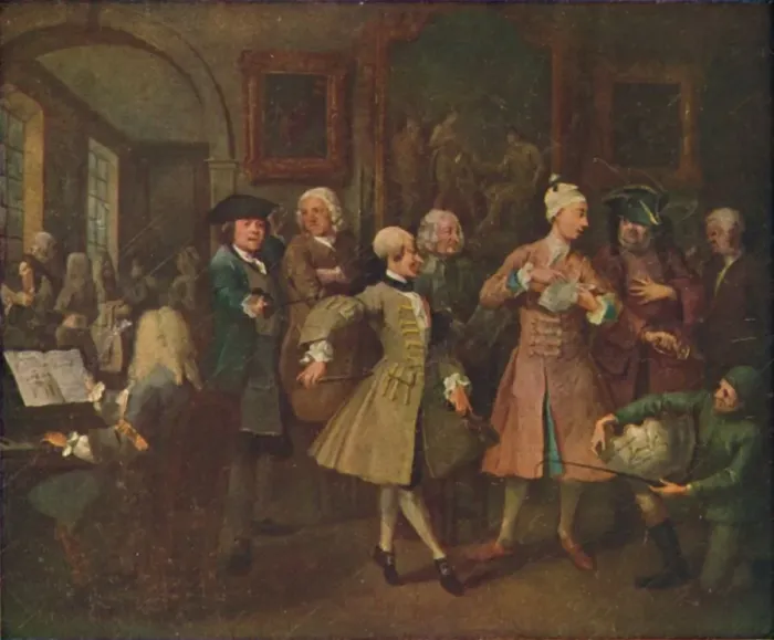 Framed Print : The Rakes Progress - The Levee, 1720-1735, (1920). Artist: William Hogarth Framed Print : The Rakes Progress - The Levee, 1720-1735, (1920). Artist: William Hogarth