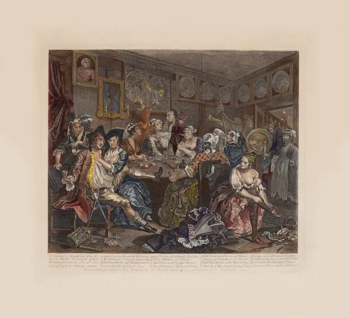 Framed Print : A Rakes Progress, Plate 3: The Tavern Scene, ca 1735. Creator: Hogarth Framed Print : A Rakes Progress, Plate 3: The Tavern Scene, ca 1735. Creator: Hogarth