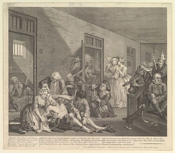 A Rakes Progress, Plate 8, June 25, 1735. Creator: William Hogarth