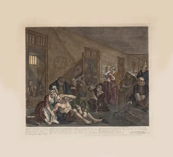 Framed Print : A Rakes Progress, Plate 8: In The Madhouse, ca 1735. Creator: Hogarth Framed Print : A Rakes Progress, Plate 8: In The Madhouse, ca 1735. Creator: Hogarth