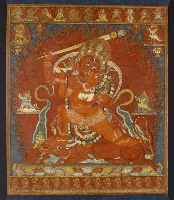 Framed Print : Raktayamari and Vajravetali, early 14th century. Creator: Unknown Framed Print : Raktayamari and Vajravetali, early 14th century. Creator: Unknown