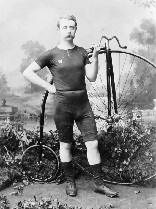 Framed Print : Ralph Clifton with a penny farthing, (c1895?) Framed Print : Ralph Clifton with a penny farthing, (c1895?)