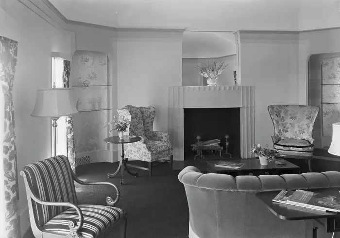 Framed Print : Ralph J. Cordiner, residence on White Oak Rd. Fairfield, Connecticut, 1939. Creator: Gottscho-Schleisner, Inc Framed Print : Ralph J. Cordiner, residence on White Oak Rd. Fairfield, Connecticut, 1939. Creator: Gottscho-Schleisner, Inc
