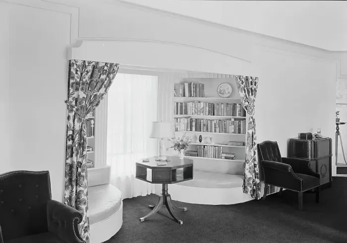 Framed Print : Ralph J. Cordiner, residence on White Oak Rd. Fairfield, Connecticut, 1939. Creator: Gottscho-Schleisner, Inc Framed Print : Ralph J. Cordiner, residence on White Oak Rd. Fairfield, Connecticut, 1939. Creator: Gottscho-Schleisner, Inc