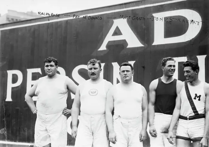 Framed Print : Ralph Rose, Pat McDonald, Matt Grath, Jones, Kaviatt [i.e. Kiviat], 1912. Creator: Bain News Service