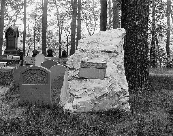 Ralph Waldo Emerson's grave, Sleepy Hollow, Concord, Mass. between 1900 and 1920. Creator: Unknown