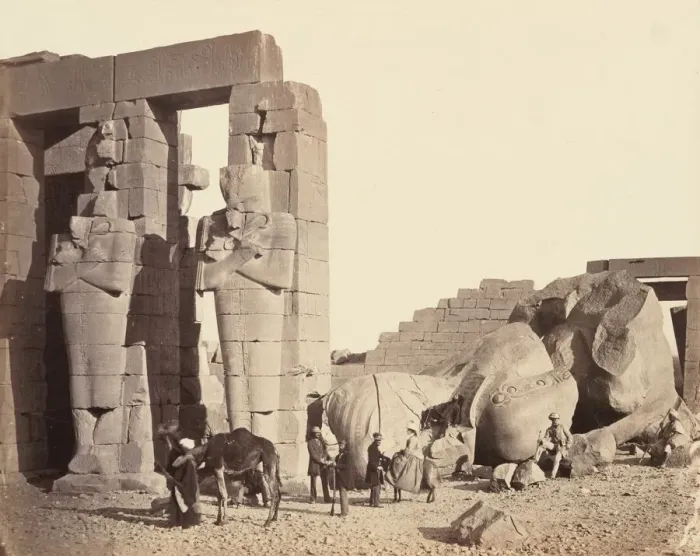 Framed Print : The Ramasseum of El-Kurneh, Thebes, First View, c. 1857. Creator: Francis Frith Framed Print : The Ramasseum of El-Kurneh, Thebes, First View, c. 1857. Creator: Francis Frith