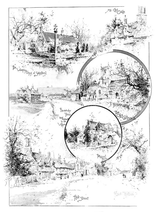 Framed Print : Rambling Sketches: Broadway, Worcestershire, 1895. Creator: Unknown Framed Print : Rambling Sketches: Broadway, Worcestershire, 1895. Creator: Unknown