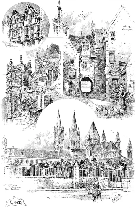 Framed Print : Rambling Sketches: Caen, 1895. Creator: Carl Hentschel Framed Print : Rambling Sketches: Caen, 1895. Creator: Carl Hentschel