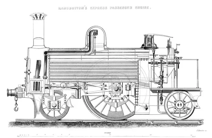 Framed Print : Ramsbottoms Express Passenger Engine, 1866 Framed Print : Ramsbottoms Express Passenger Engine, 1866