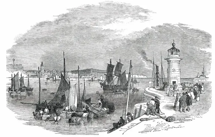 Framed Print : Ramsgate Harbour, 1850. Creator: Edmund Evans Framed Print : Ramsgate Harbour, 1850. Creator: Edmund Evans
