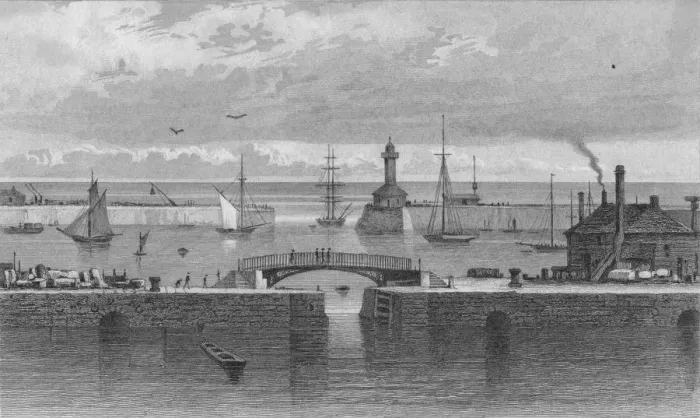 Framed Print : Ramsgate Harbour and Light House, Kent, c1829. Artist: C Bedford Framed Print : Ramsgate Harbour and Light House, Kent, c1829. Artist: C Bedford