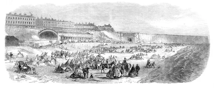 Framed Print : The Ramsgate Station of the East Kent (London, Chatham, and Dover) Railway, 1864. Creator: Unknown Framed Print : The Ramsgate Station of the East Kent (London, Chatham, and Dover) Railway, 1864. Creator: Unknown