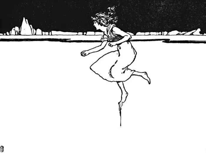 Framed Print : She Ran On As Fast As She Could, c1930. Artist: W Heath Robinson Framed Print : She Ran On As Fast As She Could, c1930. Artist: W Heath Robinson