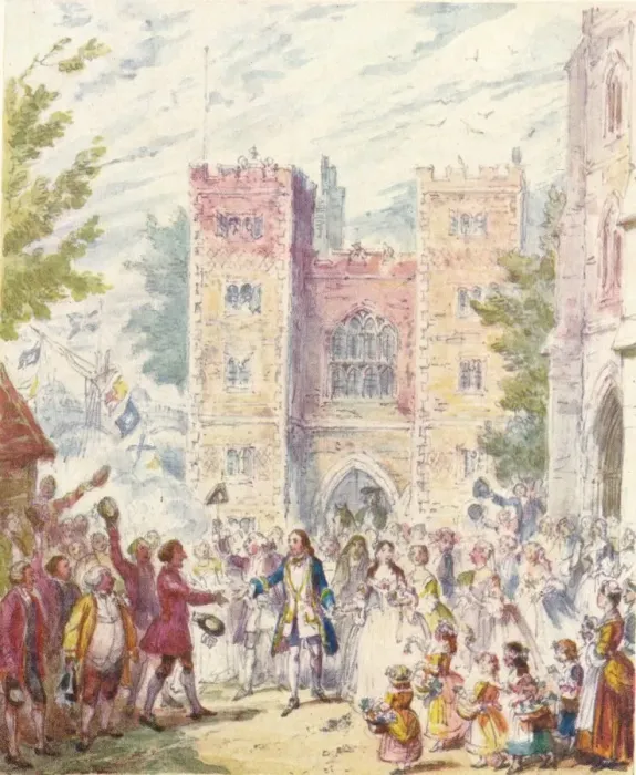 Framed Print : Randulph Crews Marriage with Hilda at Lambeth Church, (1842), 1903 Framed Print : Randulph Crews Marriage with Hilda at Lambeth Church, (1842), 1903