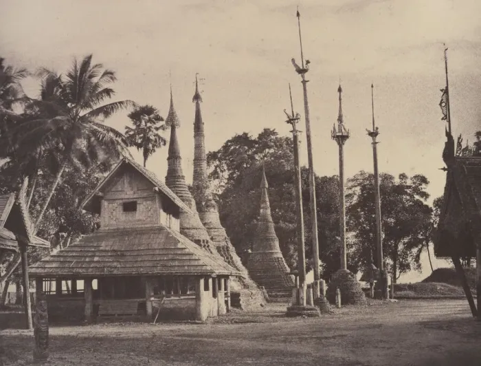 Framed Print : Rangoon: Henzas on the East Side of the Shwe Dagon Pagoda, November 1855. Creator: Captain Linnaeus Tripe Framed Print : Rangoon: Henzas on the East Side of the Shwe Dagon Pagoda, November 1855. Creator: Captain Linnaeus Tripe