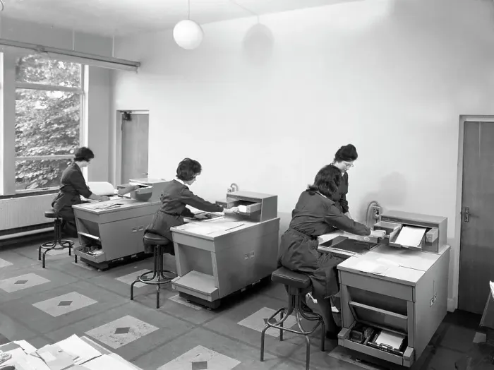 Framed Print : Rank Xerox copiers at British Steel, 1962. Artist: Michael Walters Framed Print : Rank Xerox copiers at British Steel, 1962. Artist: Michael Walters