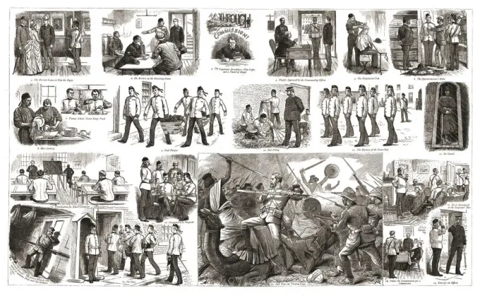 Framed Print : Through the Ranks to a Commission, 1888. Creator: Unknown Framed Print : Through the Ranks to a Commission, 1888. Creator: Unknown