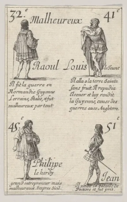 Framed Print : Raoul... / Louis le Jeune... from Game of the Kings of France (Jeu des Rois de France Framed Print : Raoul... / Louis le Jeune... from Game of the Kings of France (Jeu des Rois de France