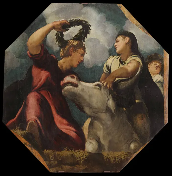 Framed Print : The Rape of Europa, 1541-1542. Creator: Tintoretto, Jacopo (1518-1594) Framed Print : The Rape of Europa, 1541-1542. Creator: Tintoretto, Jacopo (1518-1594)