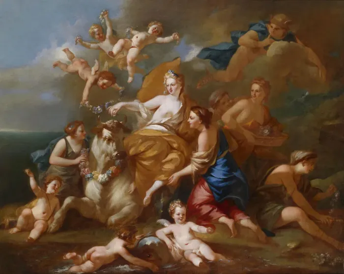 Framed Print : The Rape of Europa. Artist: Cazes, Pierre-Jacques (1676-1754) Framed Print : The Rape of Europa. Artist: Cazes, Pierre-Jacques (1676-1754)
