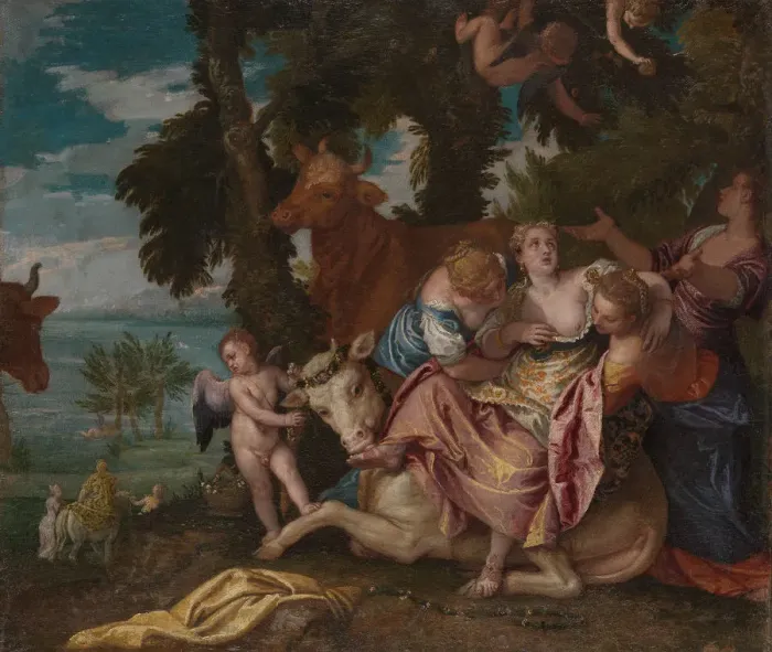 Framed Print : The Rape of Europa, c. 1570. Artist: Veronese, Paolo (1528-1588) Framed Print : The Rape of Europa, c. 1570. Artist: Veronese, Paolo (1528-1588)