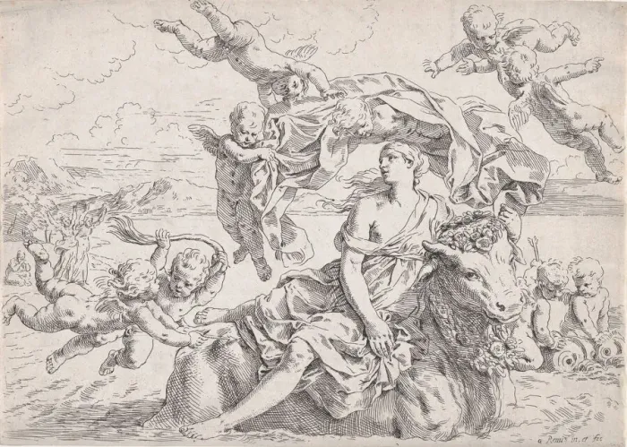 Framed Print : The Rape of Europa, after Reni, ca. 1636. Creator: Simone Cantarini Framed Print : The Rape of Europa, after Reni, ca. 1636. Creator: Simone Cantarini