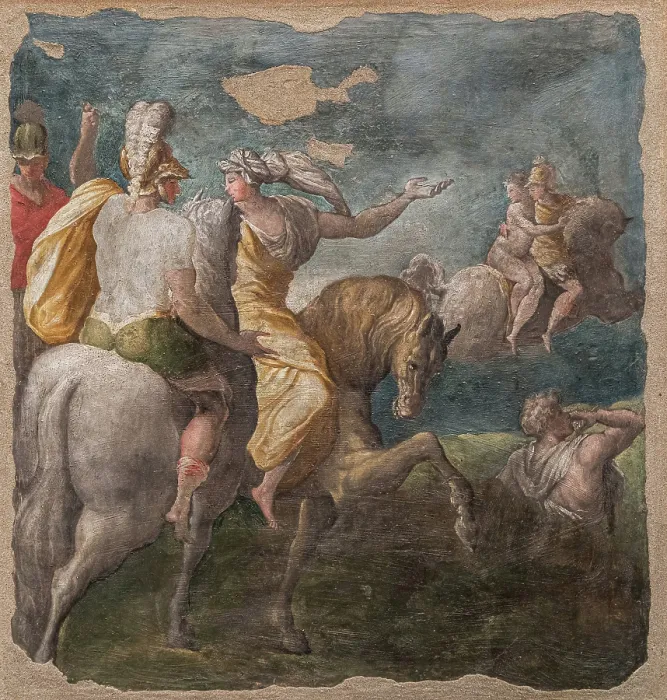 Framed Print : The Rape of Helen, 1566. Creator: Zanguidi (Bertoia), Jacopo (1544-1574) Framed Print : The Rape of Helen, 1566. Creator: Zanguidi (Bertoia), Jacopo (1544-1574)