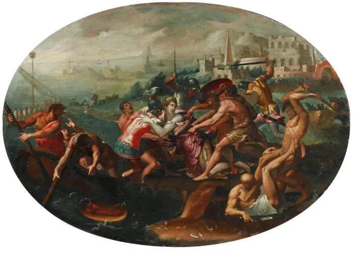 Framed Print : The Rape of Helen. Creator: Penni, Luca (1500 / 4-1577) Framed Print : The Rape of Helen. Creator: Penni, Luca (1500 / 4-1577)